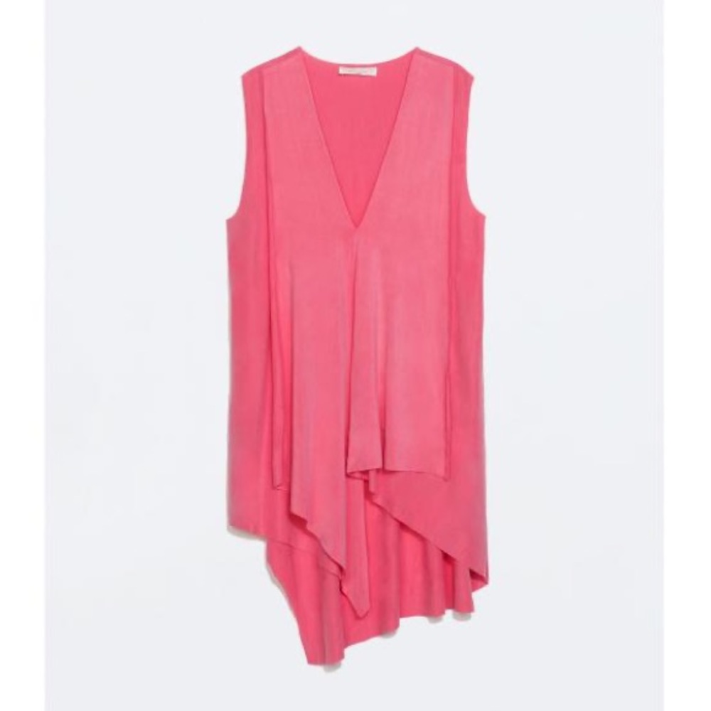Zara pink layered asymmetric tunic